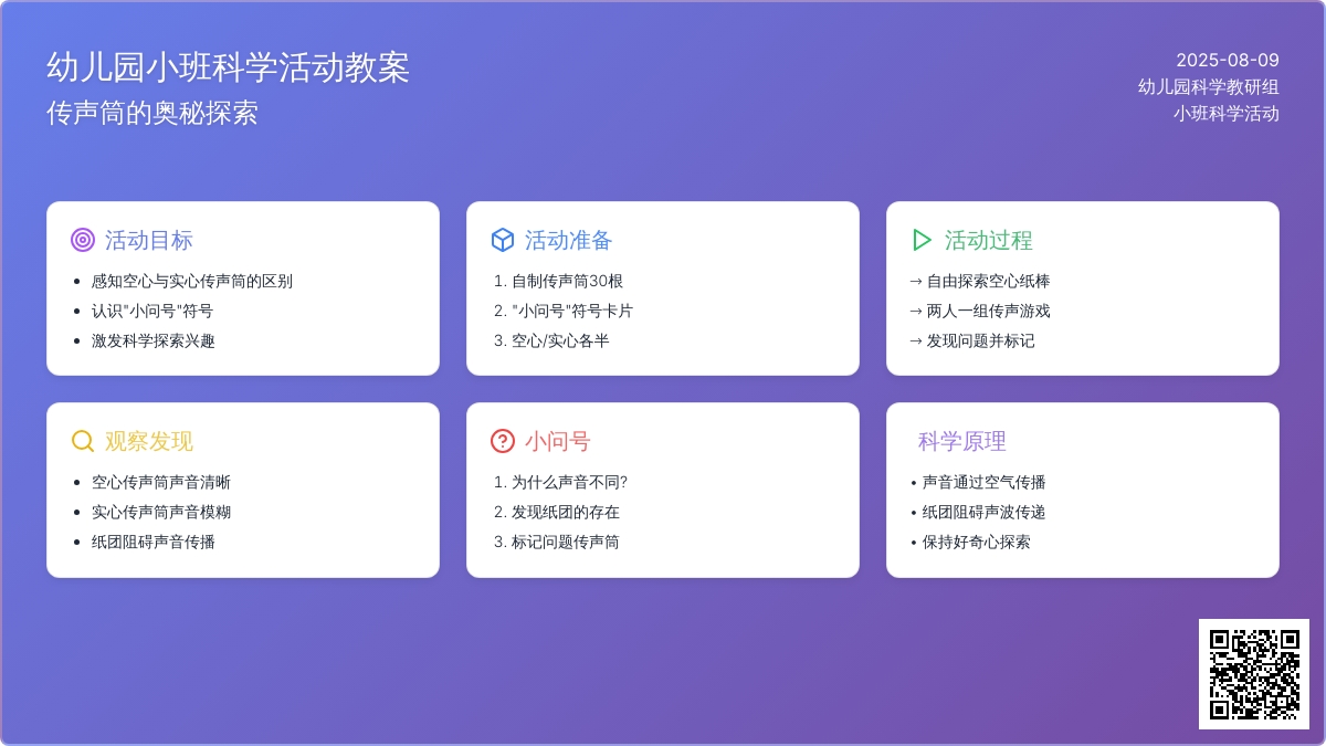幼儿园小班科学活动教案：传声筒
