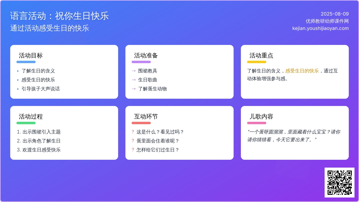 语言活动：祝你生日快乐