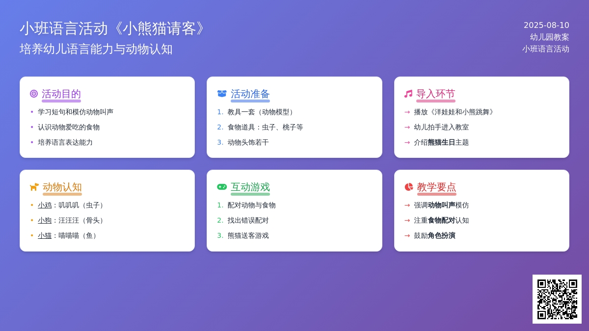 小班语言活教案《小熊猫请客》