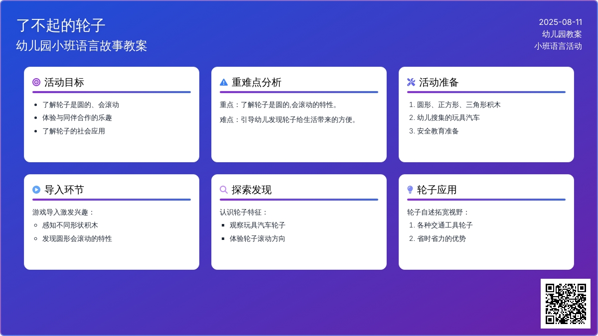 幼儿园小班语言故事教案：了不起的轮子