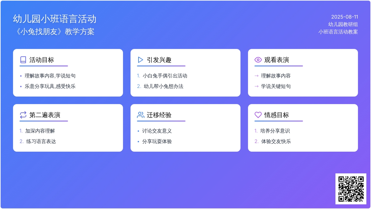 幼儿园小班语言活动《小兔找朋友》