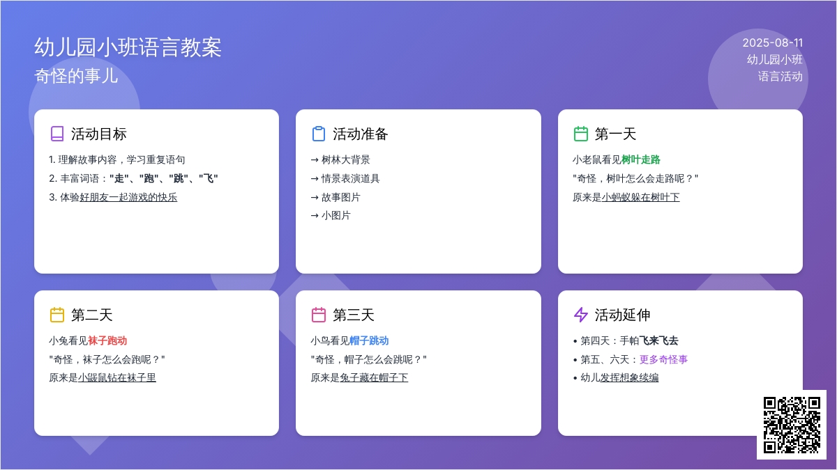幼儿园小班语言教案：奇怪的事儿