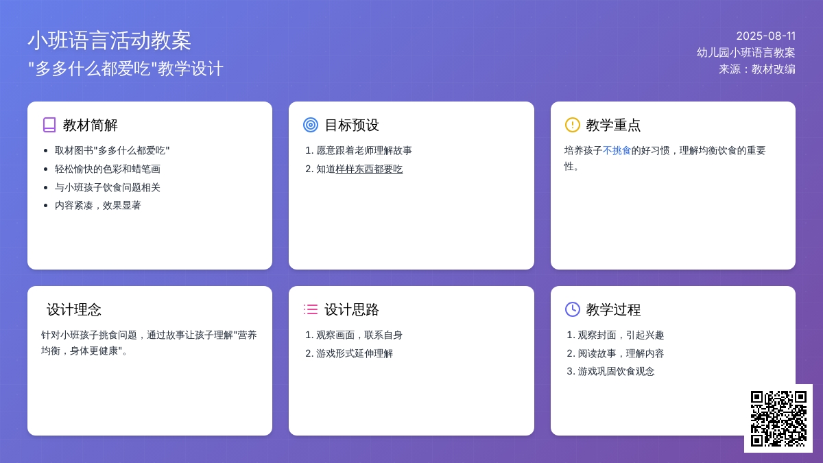 幼儿园小班语言教案：什么都爱吃