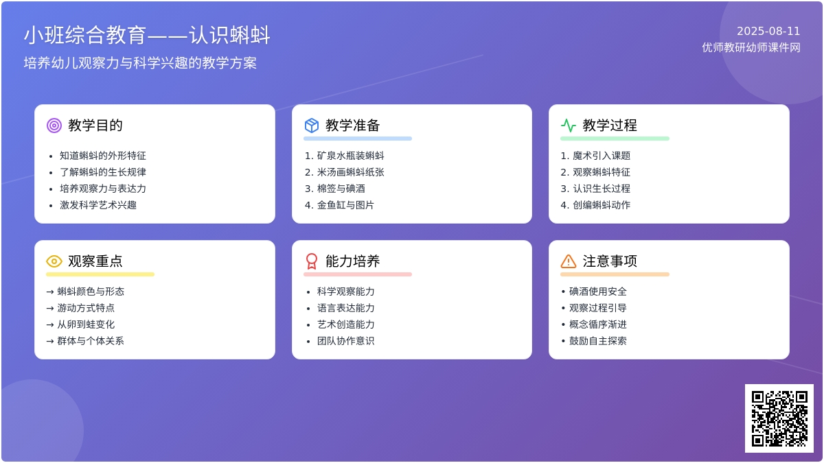 小班综合课：认识蝌蚪
