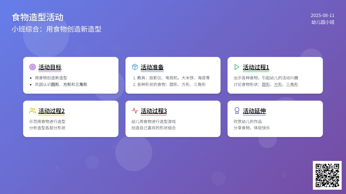 小班综合：食物造型