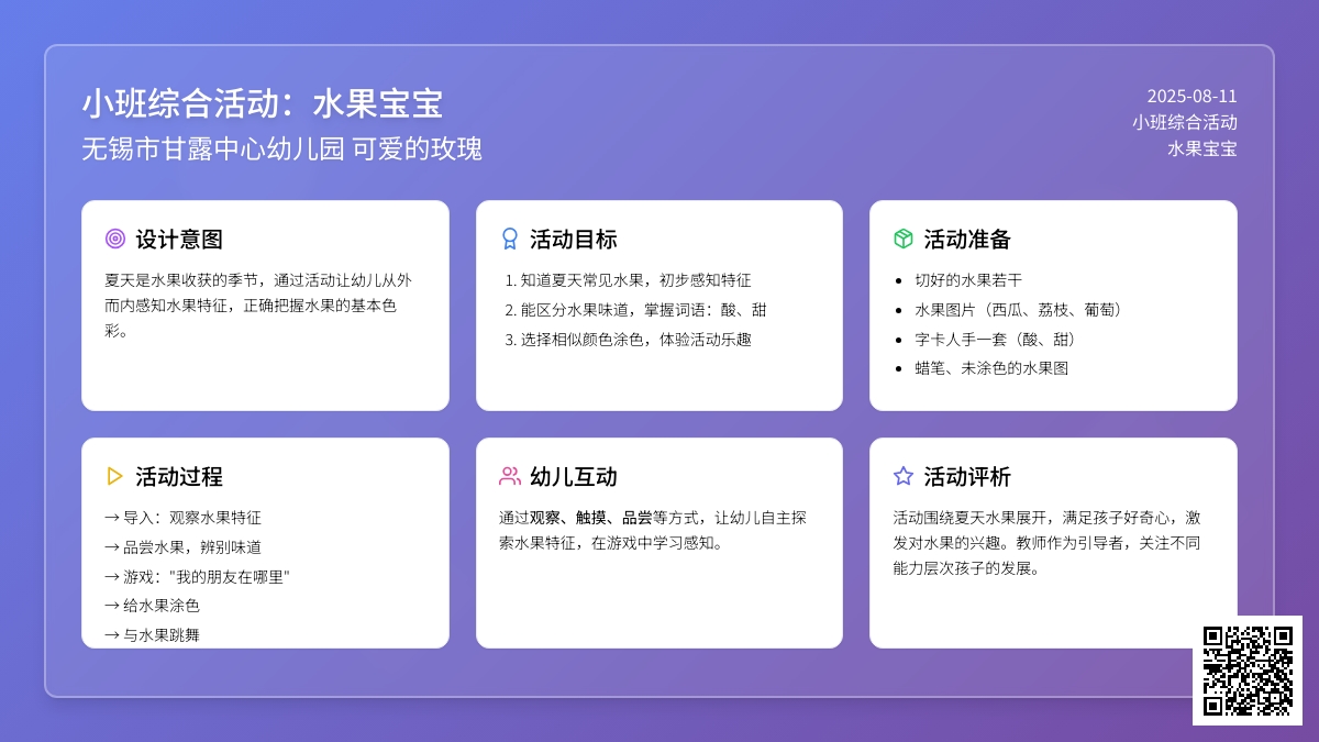 小班综合活动：水果孩子