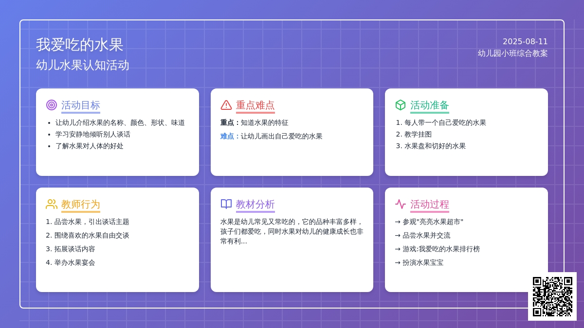 幼儿园小班综合教案：我爱吃的水果