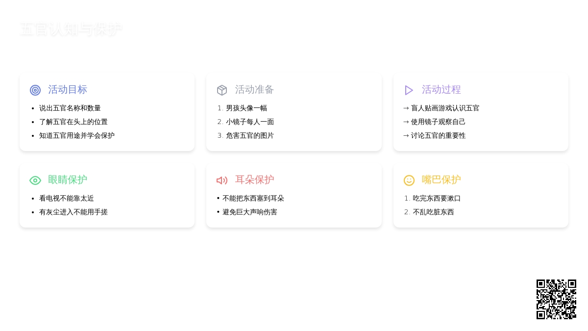 幼儿园小班综合教案：我的小脸