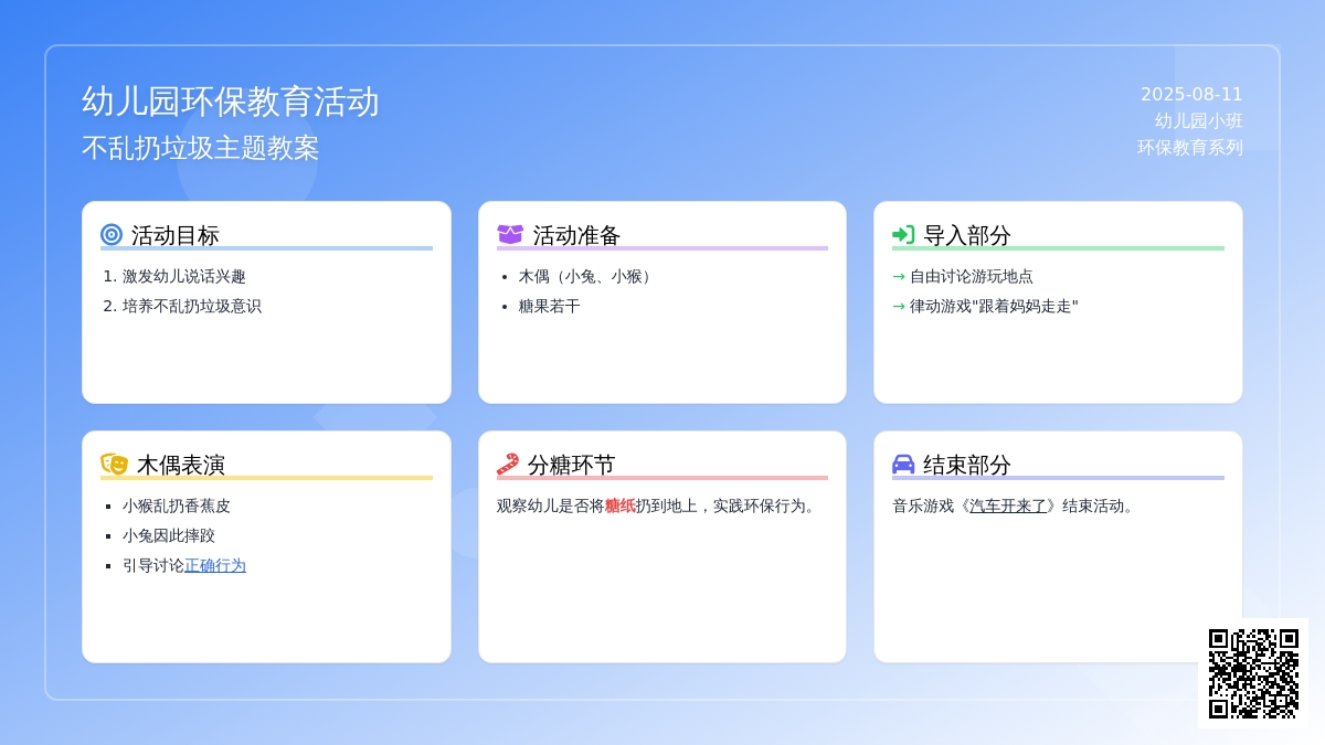 幼儿园小班环保教案：不乱扔垃圾