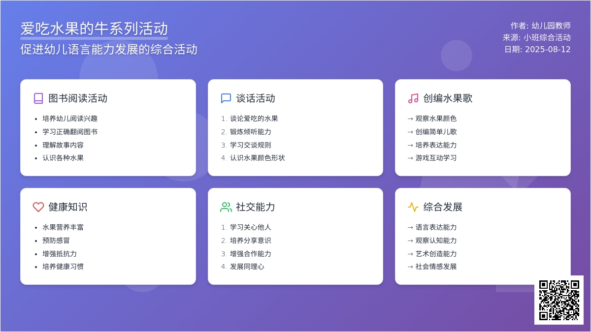 幼儿园小班综合：爱吃水果的牛