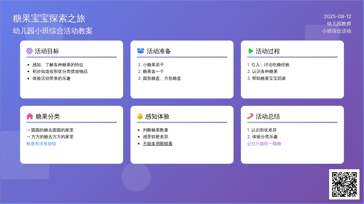 幼儿园小班综合活动教案：糖果孩子