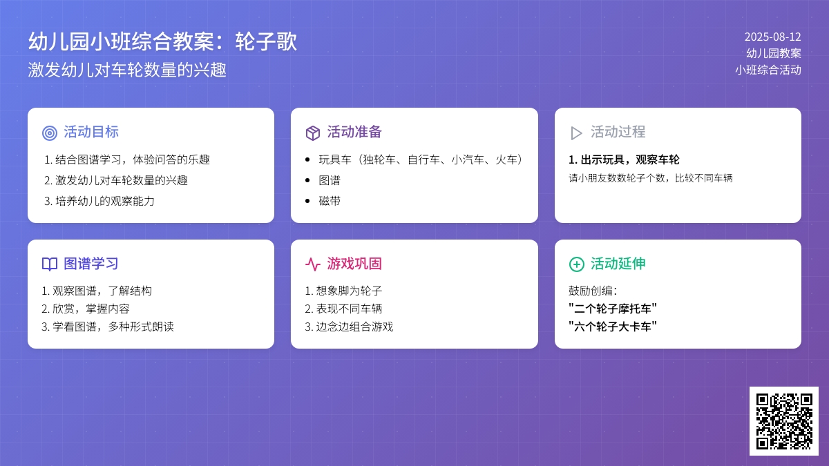幼儿园小班综合教案：轮子歌