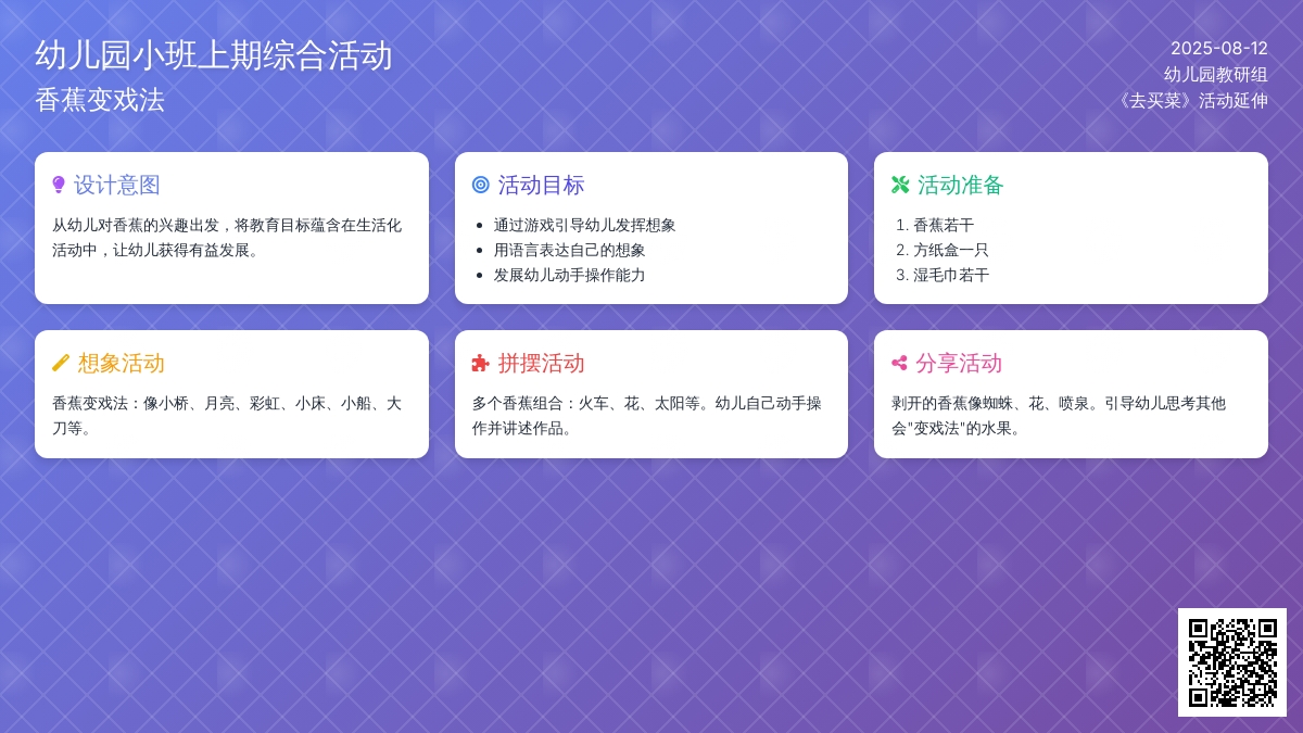 幼儿园小班上期综合活动：香蕉变戏法