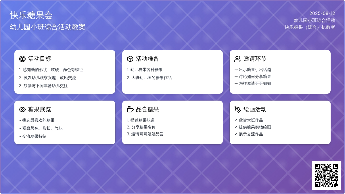幼儿园小班综合活动教案：快乐糖果会