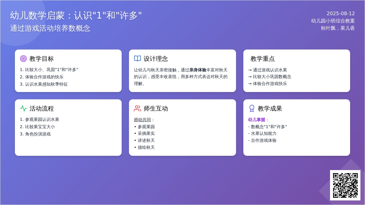 幼儿园小班综合教案：秋叶飘，果儿香