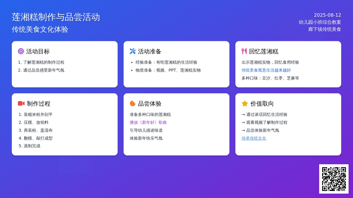 幼儿园小班综合教案：莲湘糕 (下载、视频)