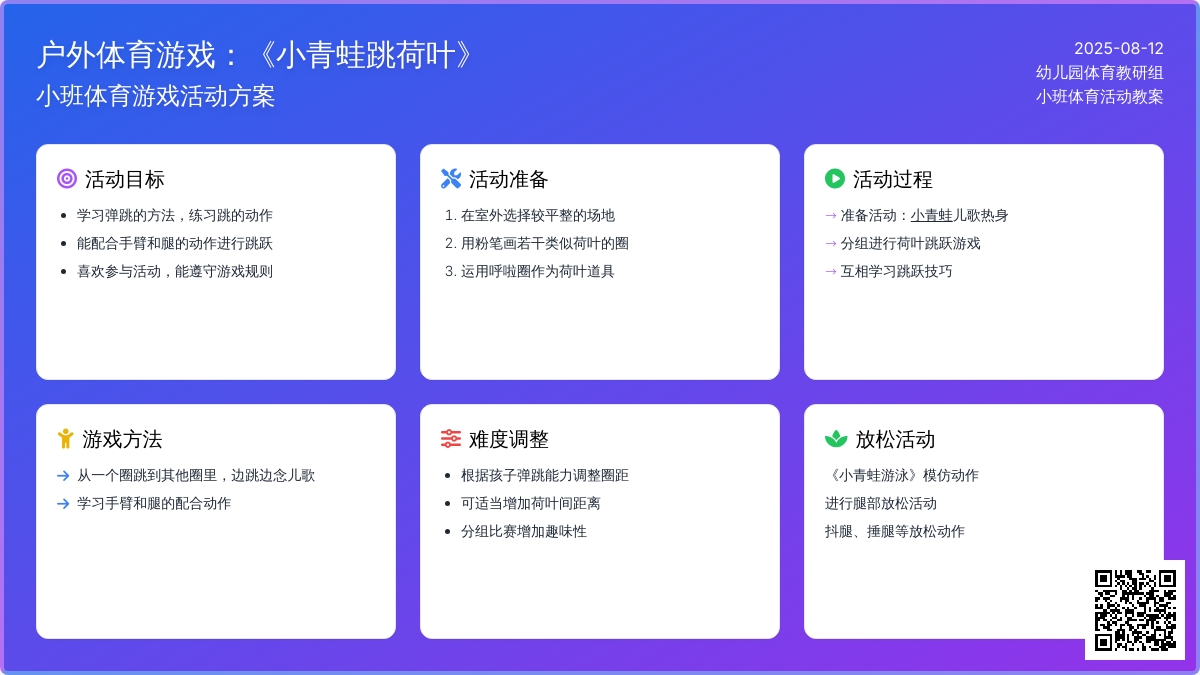 小班体育游戏：《小青蛙跳荷叶》