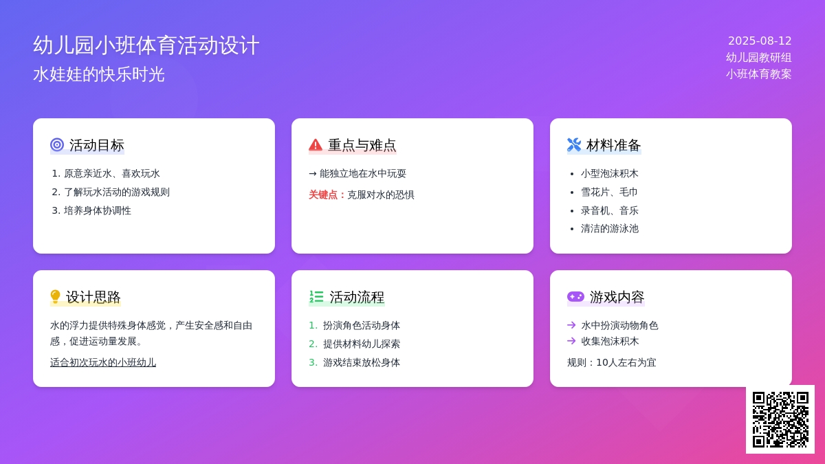 幼儿园小班体育：水娃娃