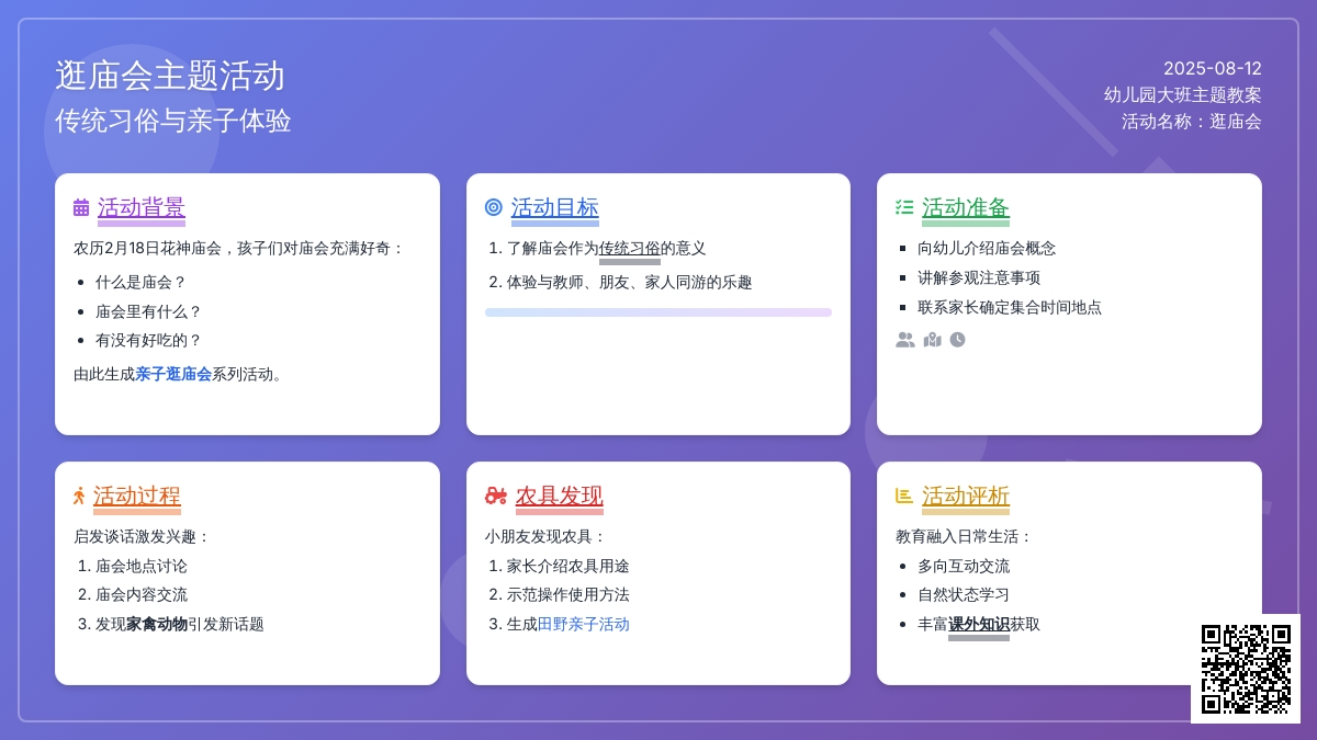 [幼儿园大班主题教案]活动名称：逛庙会