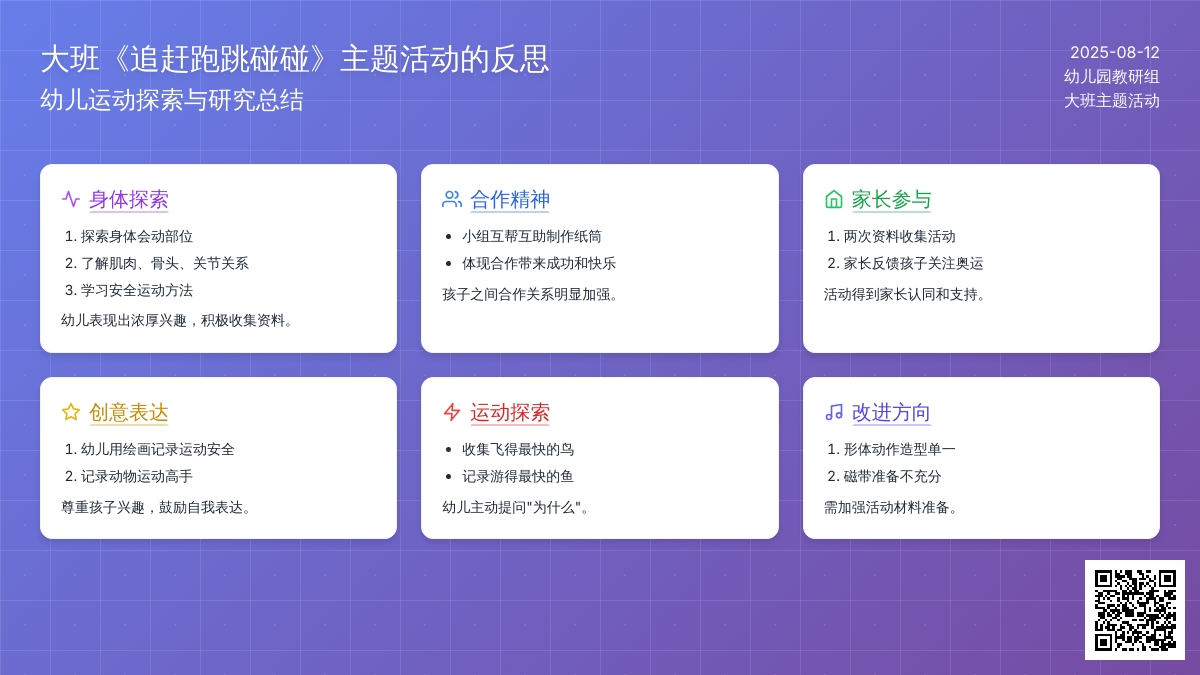 大班《追赶跑跳碰碰》主题活动的反思