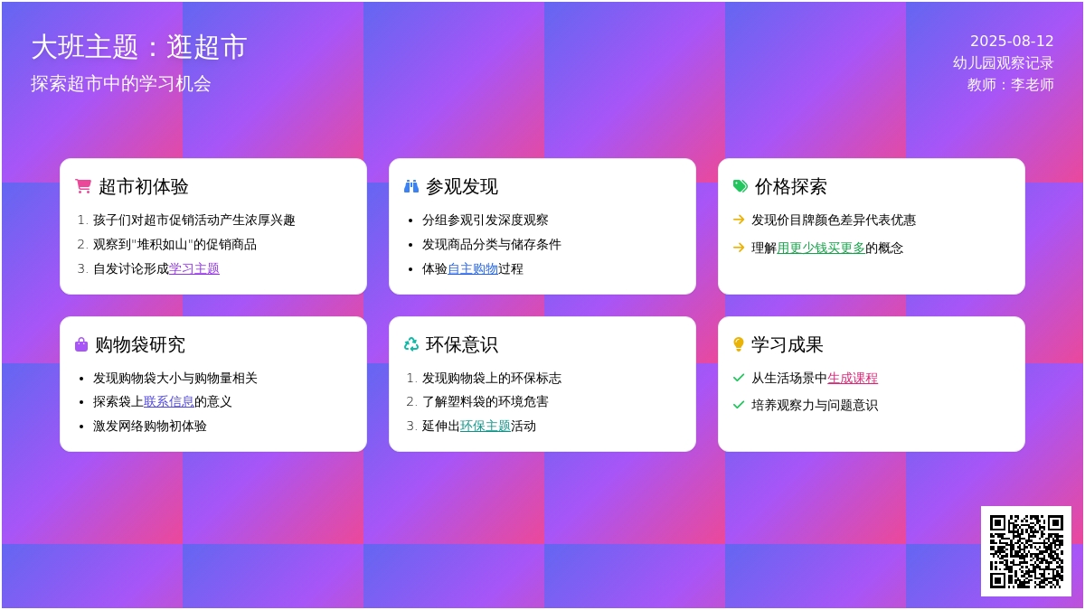 大班主题：逛超市