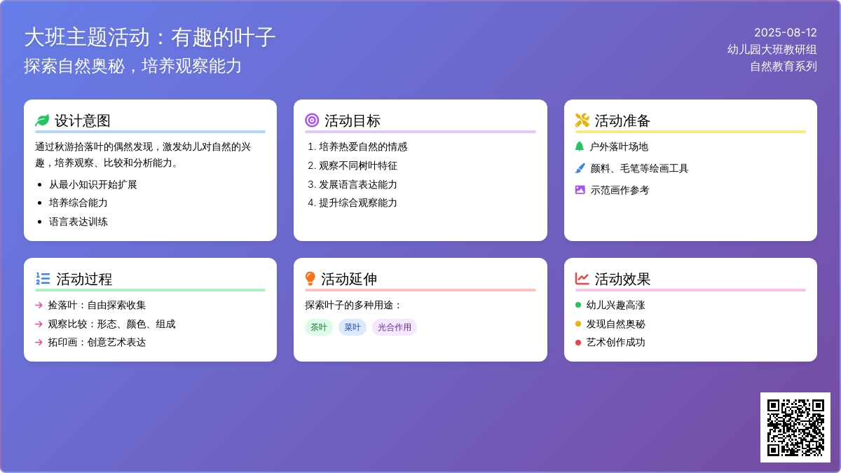 大班主题活动：有趣的叶子