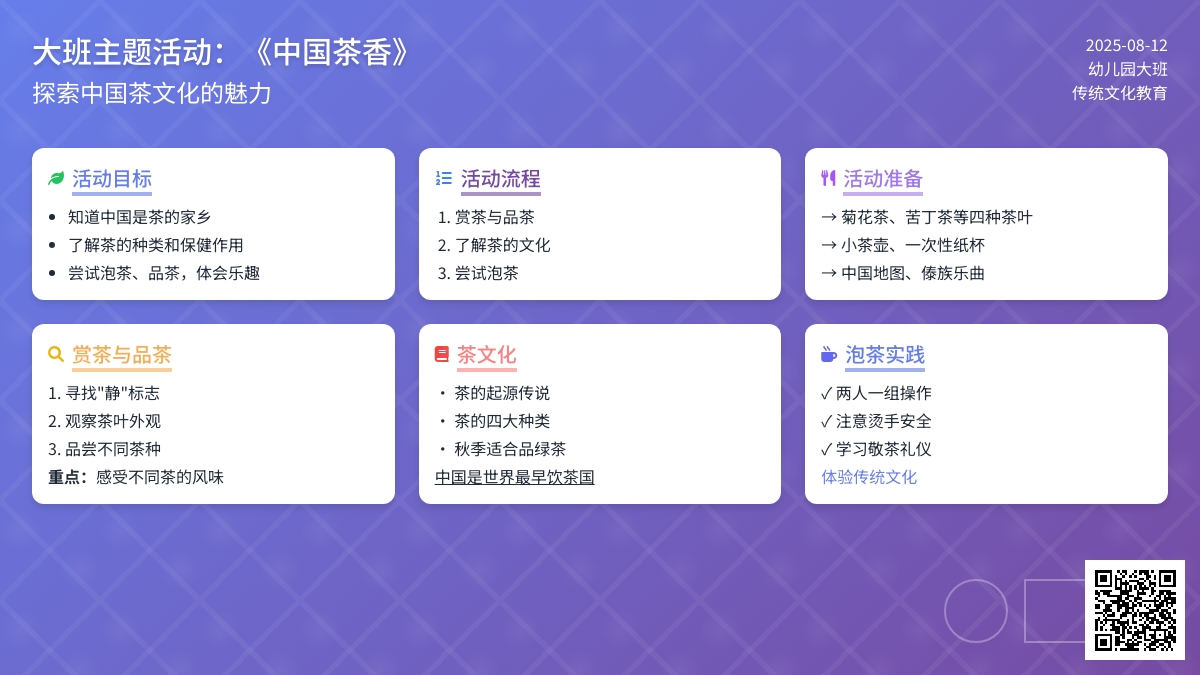 大班主题活动：《中国茶香》