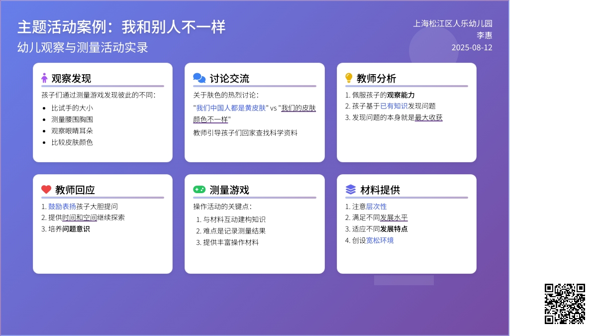 主题活动案例：我和别人不一样
