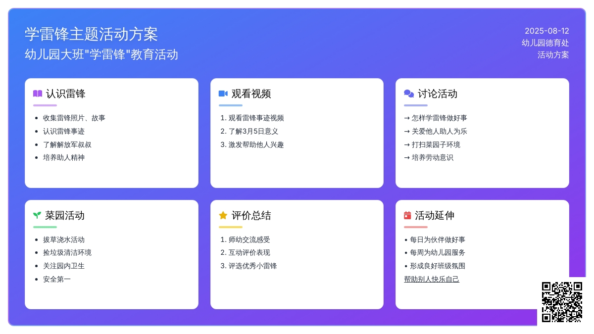 幼儿园大班“学雷锋”活动方案