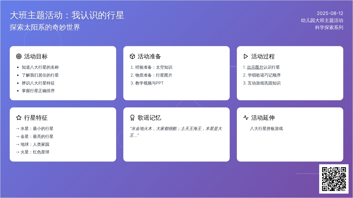 幼儿园大班主题活动：我认识的行星