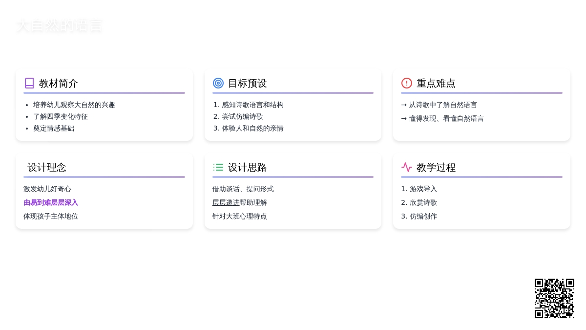 幼儿园大班主题活动：大自然的语言