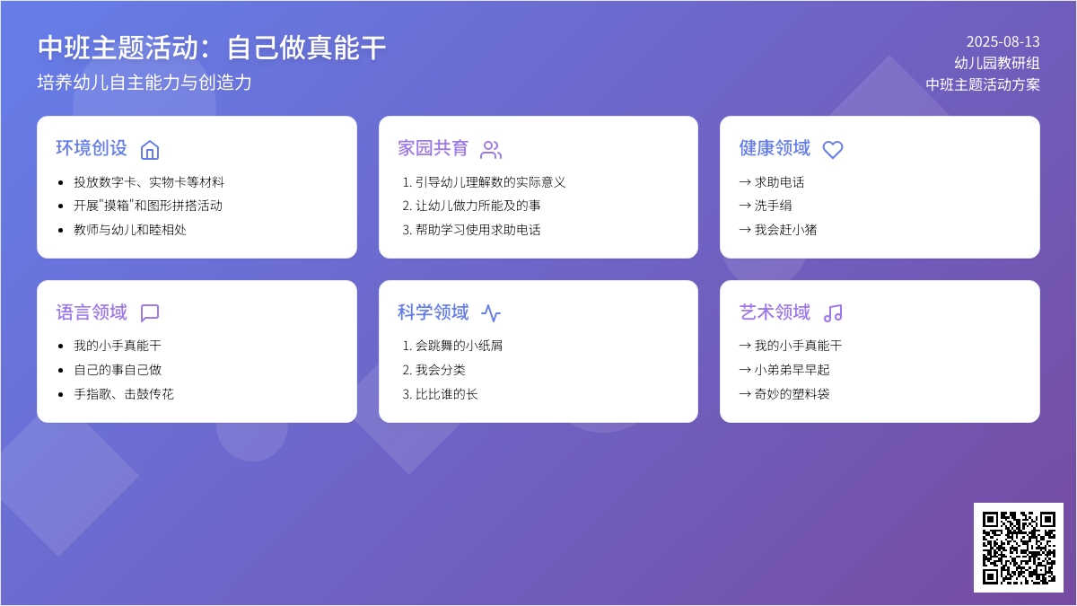 中班主题活动：自己做真能干