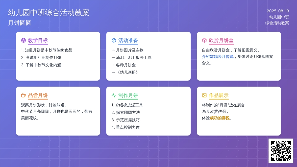 幼儿园中班综合活动教案：月饼圆圆（有ppt课件）