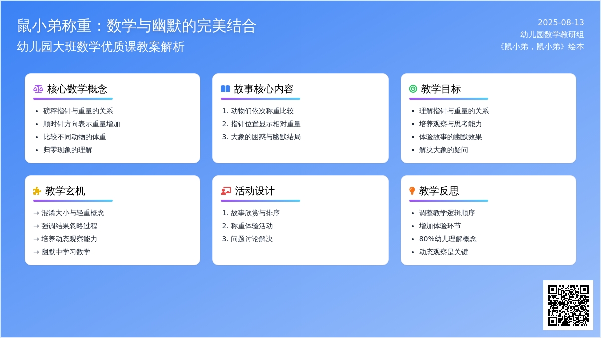幼儿园大班数学优质课《鼠小弟称重》教案