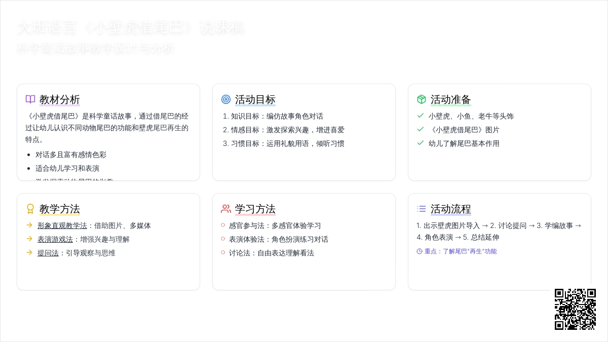大班语言《小壁虎借尾巴》说课稿