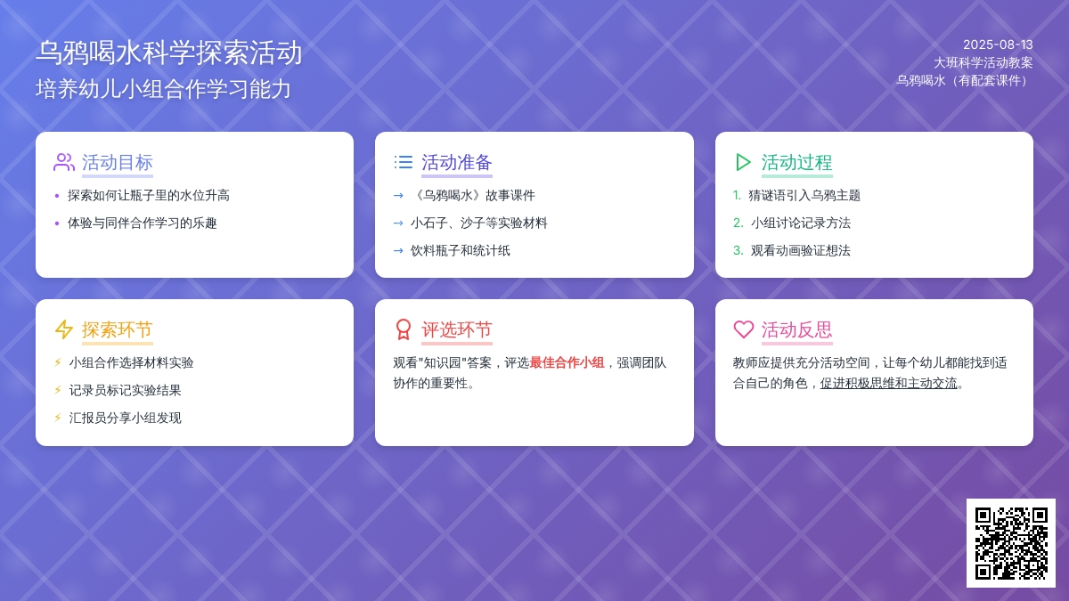 大班科学活动教案：乌鸦喝水（有配套课件）