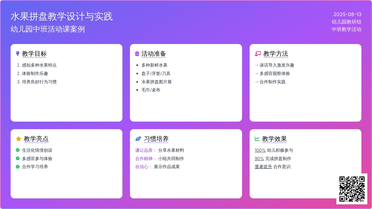 幼儿园中班说课稿：水果拼盘