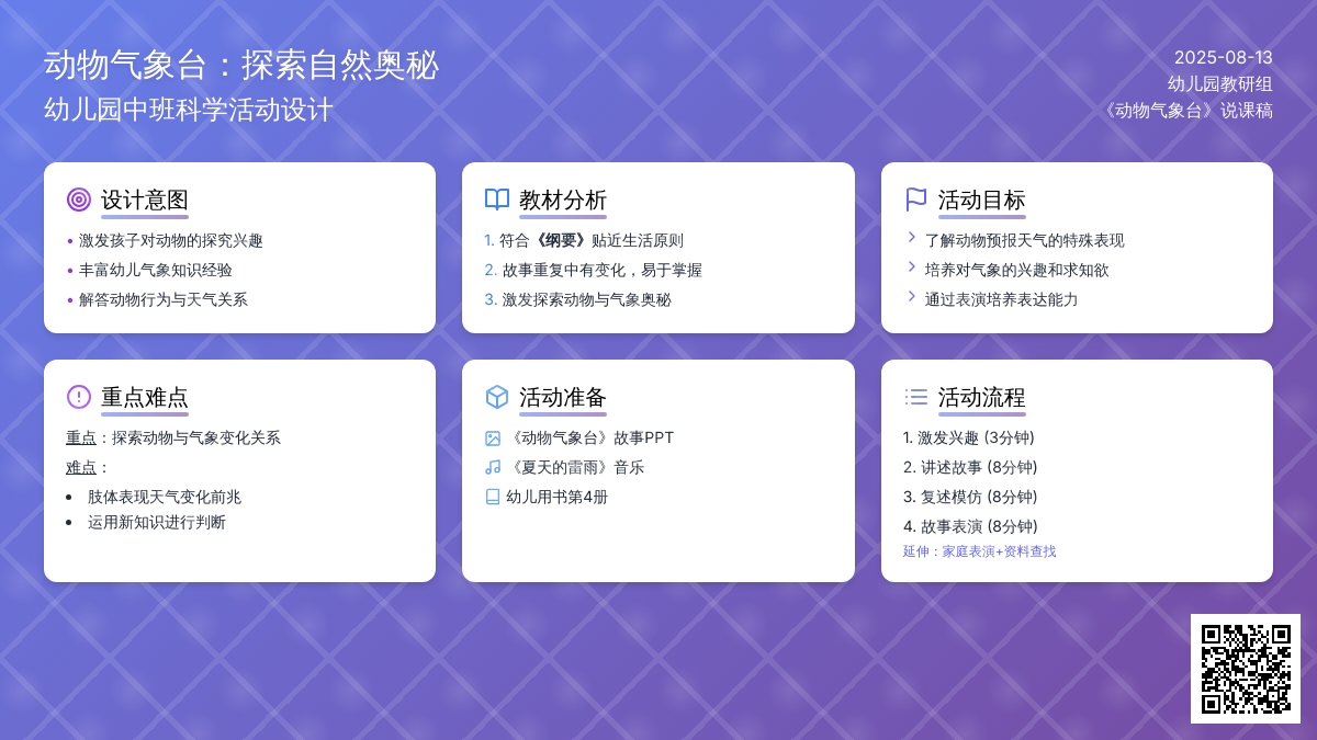 幼儿园中班说课稿：《动物气象台》