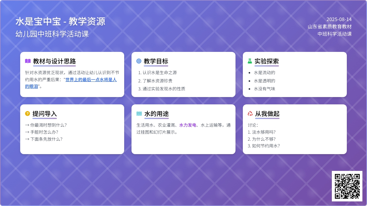 幼儿园中班说课稿：水是宝中宝