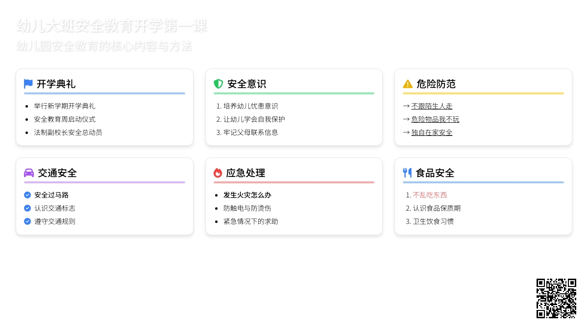 幼儿大班安全教育开学第一课