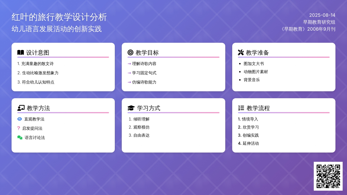 幼儿园说课稿:红叶的旅行