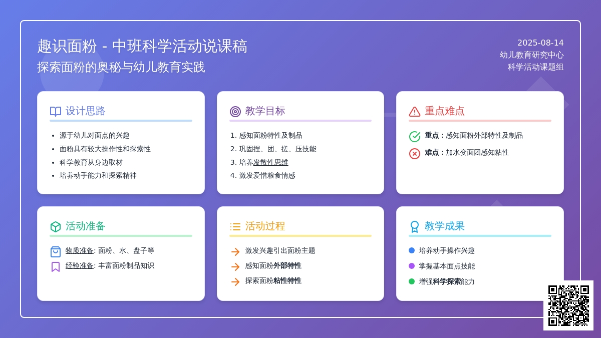 中班科学活动说课稿：趣识面粉