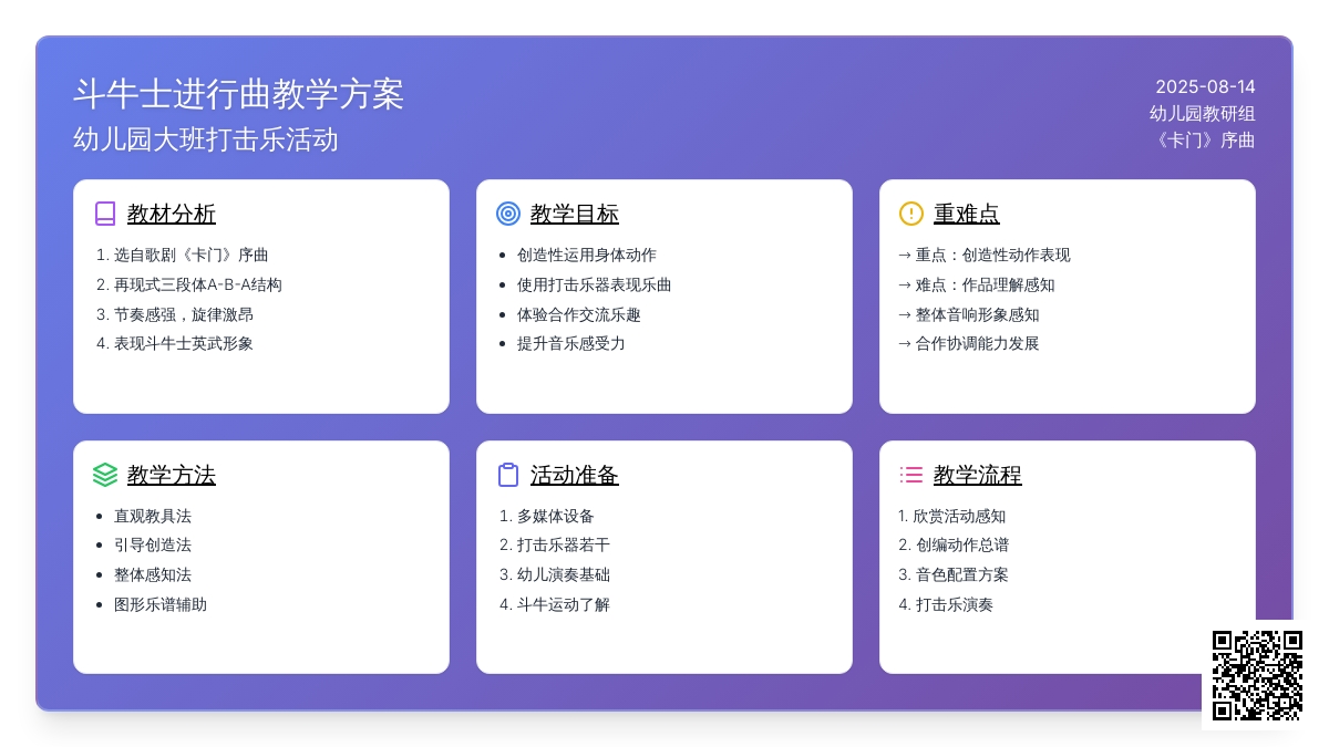 大班打击乐活动说课稿：斗牛士进行曲
