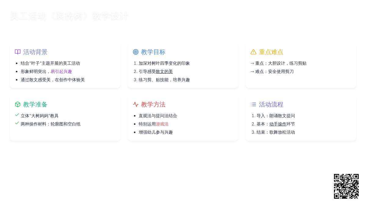 大班美工说课稿;装扮树 大班美工说课稿;装扮树