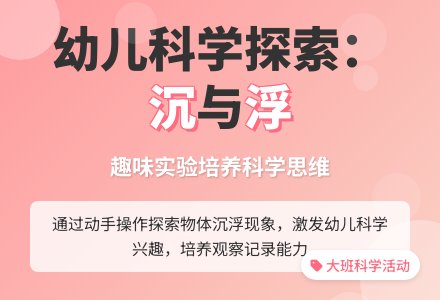 大班科学探索活动说课稿: 沉与浮-幼师课件网