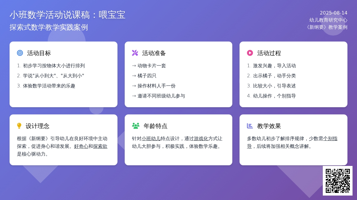 小班数学活动说课稿：喂孩子