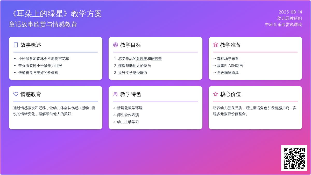 中班音乐欣赏说课稿：耳朵上的绿星