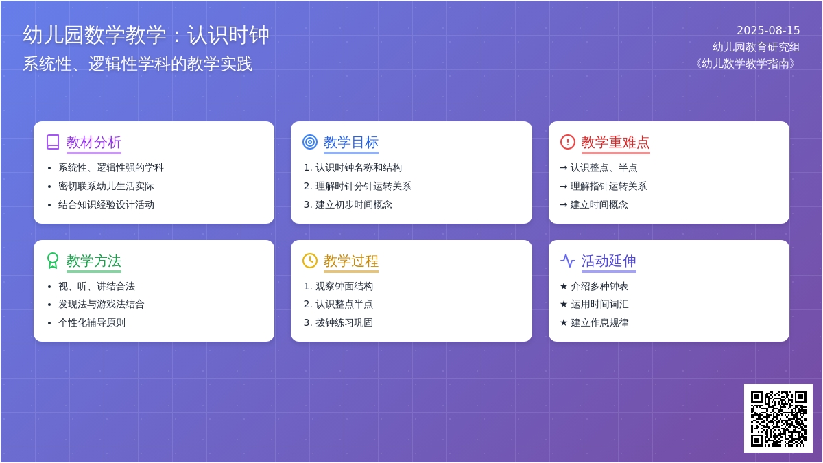 幼儿园说课稿：认识时钟