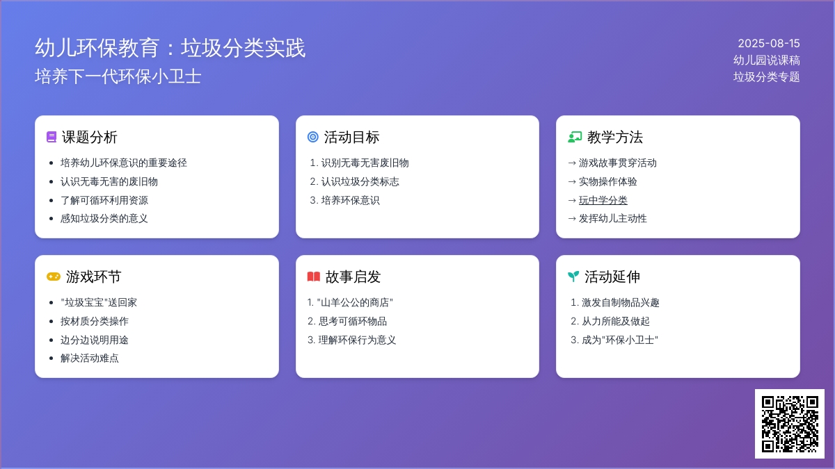 幼儿园说课稿：垃圾分类