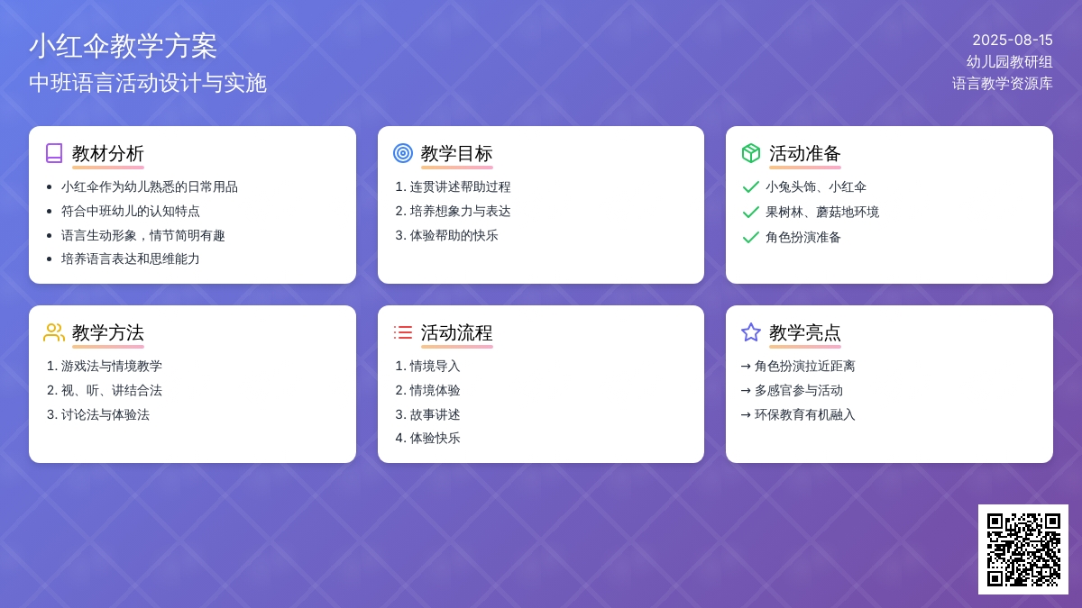 中班语言说课稿：小红伞